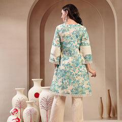 Stylum Women's Sky Blue Floral Printed Cotton Co-Ord Set (CSSKYMARCO)