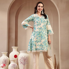 Stylum Women's Sky Blue Floral Printed Cotton Co-Ord Set (CSSKYMARCO)