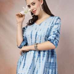 Stylum Women's Woven Tie & Dye Print Katha Cotton Co-ord Set (CSSKYRANGELA)