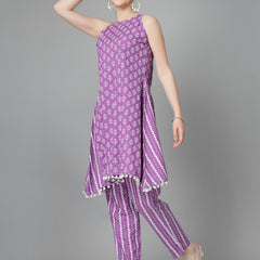 Stylum Women's Ethnic Motif Printed Rayon Co-Ord Set (CSTANGOPURPLE)