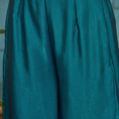 Stylum Women's Teal Solid & Embroidered Velvet Co-Ord Set (CSTEALBHAVYA)