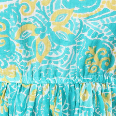 Stylum Women's Turquoise Floral Printed Cotton Co-ords Set (CSTURQBONG)