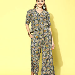 Stylum Women's Printed Cotton Co-Ord set (CSVAYU)