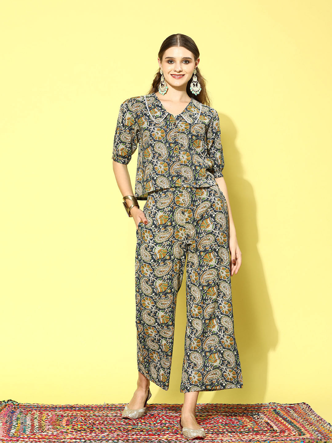 Stylum Women's Printed Cotton Co-Ord set (CSVAYU)