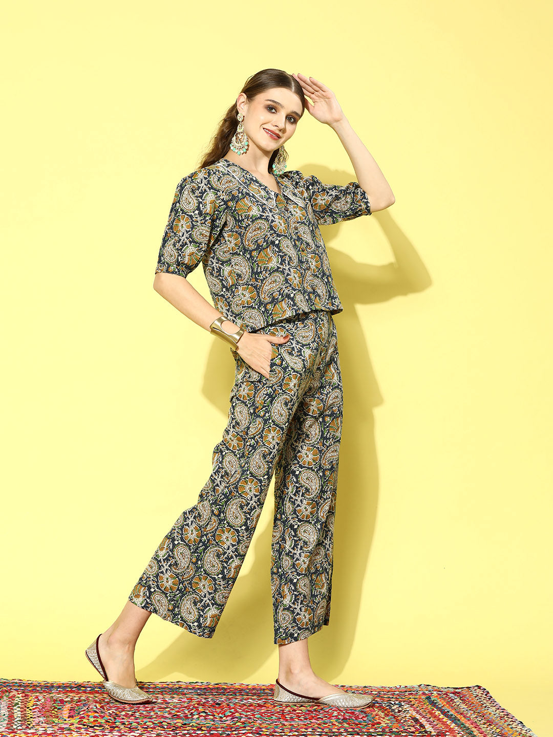 Stylum Women's Printed Cotton Co-Ord set (CSVAYU)