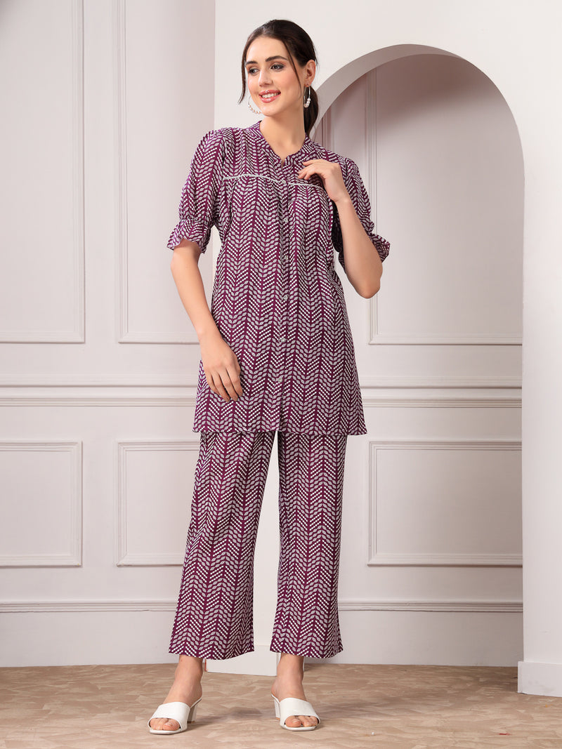 Stylum Women's Printed Rayon Co-Ord Set (CSVOILSABA)