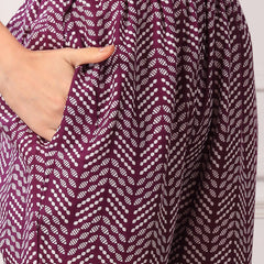 Violet Printed Rayon Co-Ord Set