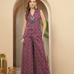 Stylum Women's Violet Leheriya Printed Cotton Co-Ord Set (CSVOILSANGLA)