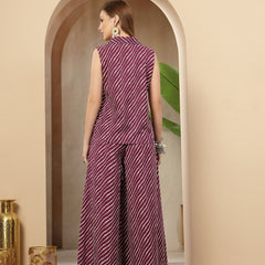 Stylum Women's Violet Leheriya Printed Cotton Co-Ord Set (CSVOILSANGLA)