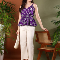 Stylum Women's Violet Floral Printed Rayon Co-Ord Set (CSVOILTOM)