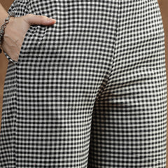 Stylum Women's Semi Woolen Checked Wool Blend Co-Ord Set (CSWBLACKCHECK)