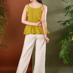 Stylum Women's Mustard Geomatric Printed Rayon Co-Ord Set (CSYELLOWATHER)