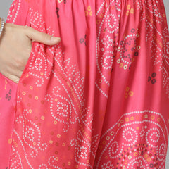 Bandhej Printed Satin Co-Ord Set