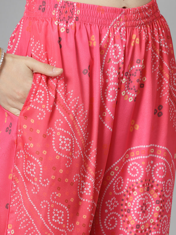 Bandhej Printed Satin Co-Ord Set