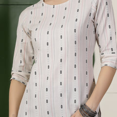 Stylum Women's Self Designed Cotton Blend Straight Kurta (DESIKA)