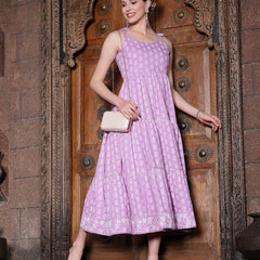 Stylum Women's Floral Printed Rayon Tiered Maxi Dress (DRSALTAIR)