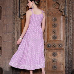 Stylum Women's Floral Printed Rayon Tiered Maxi Dress (DRSALTAIR)