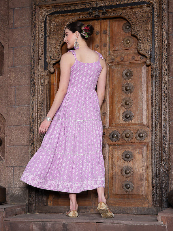 Stylum Women's Floral Printed Rayon Tiered Maxi Dress (DRSALTAIR)