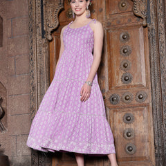 Stylum Women's Floral Printed Rayon Tiered Maxi Dress (DRSALTAIR)