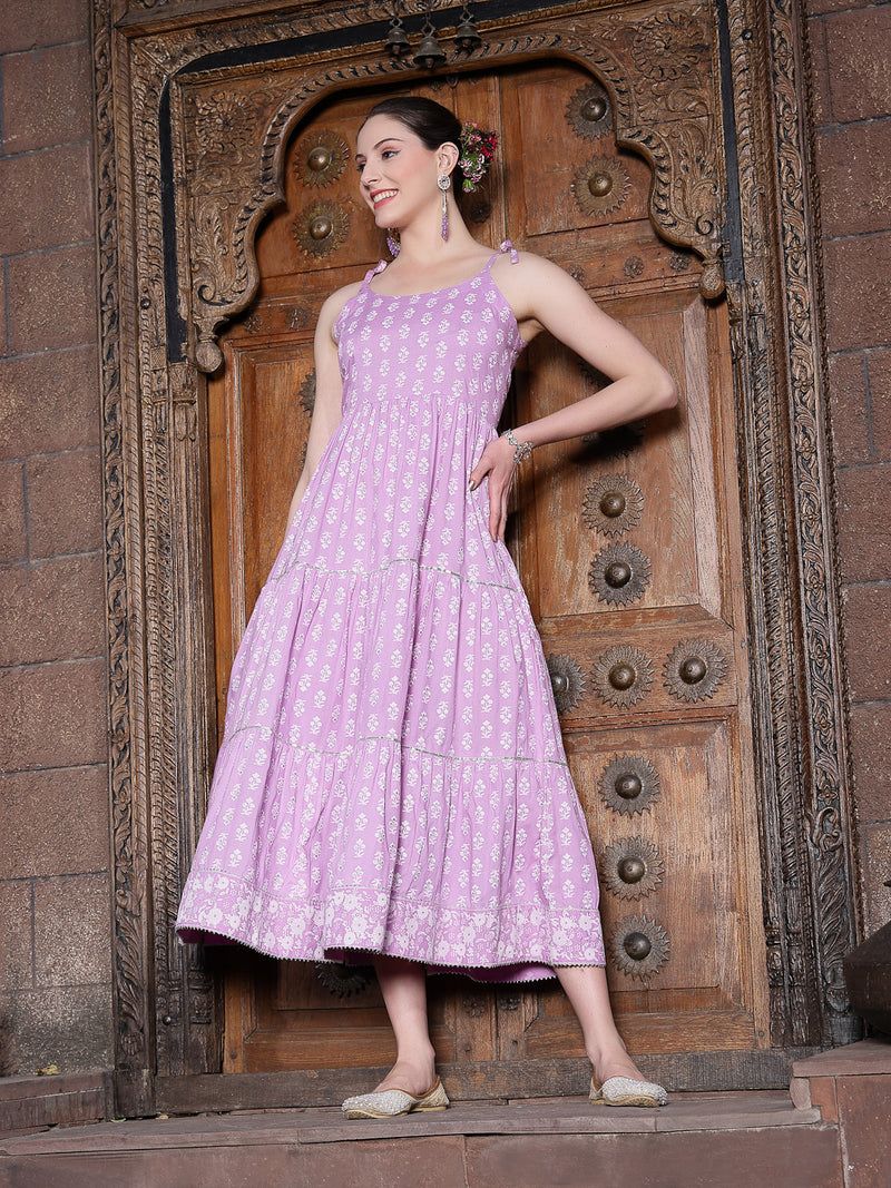 Stylum Women's Floral Printed Rayon Tiered Maxi Dress (DRSALTAIR)