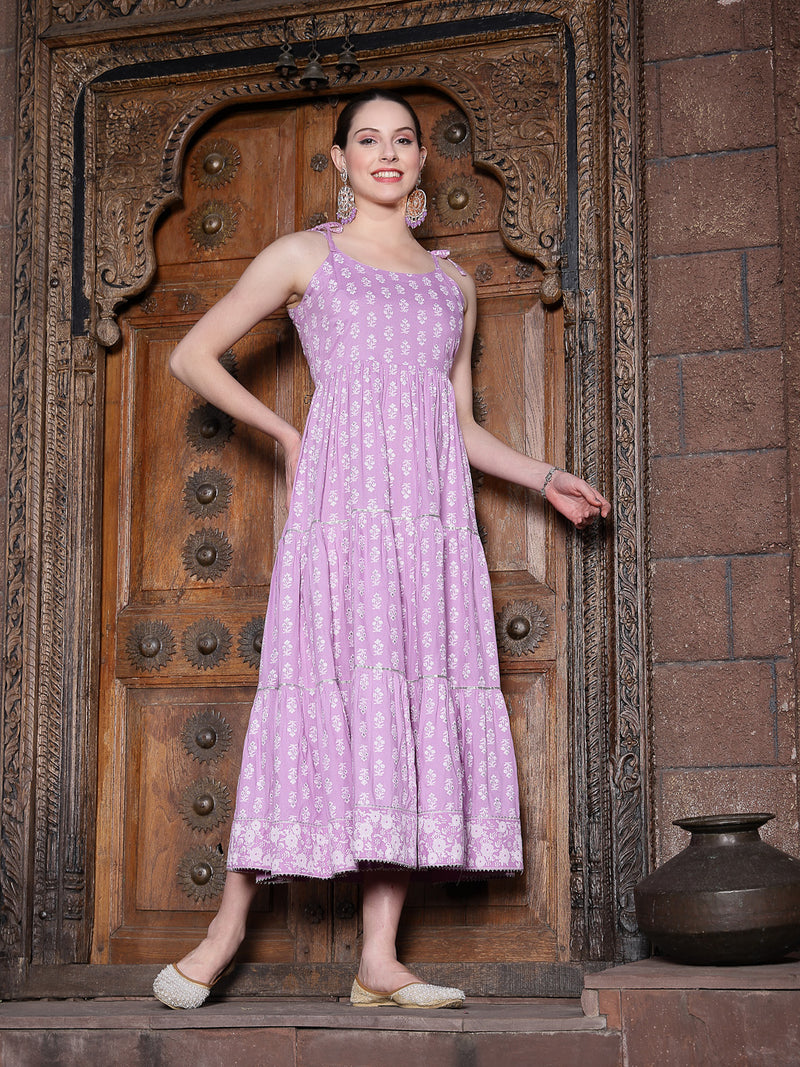 Stylum Women's Floral Printed Rayon Tiered Maxi Dress (DRSALTAIR)