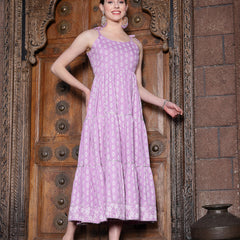 Stylum Women's Floral Printed Rayon Tiered Maxi Dress (DRSALTAIR)