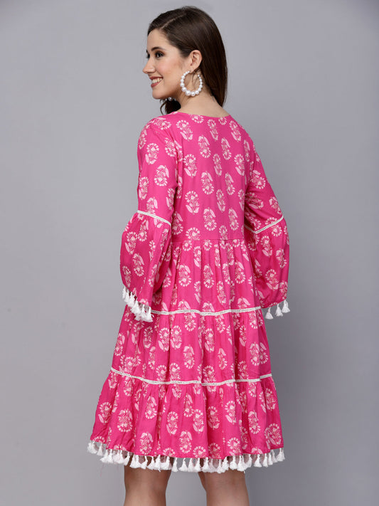 Stylum Women's Floral Printed Rayon Flared dress (DRSAVA)