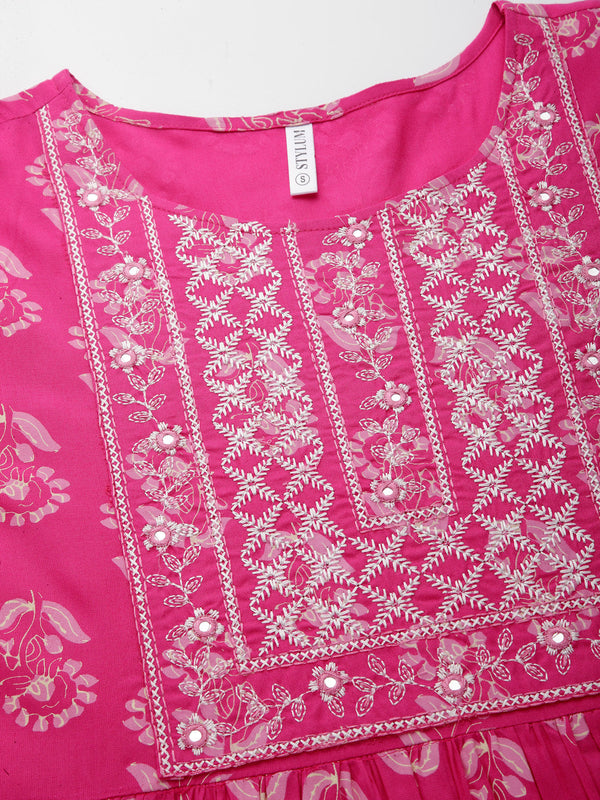 Stylum Women's Floral Printed Rayon Flared dress (DRSAVA)