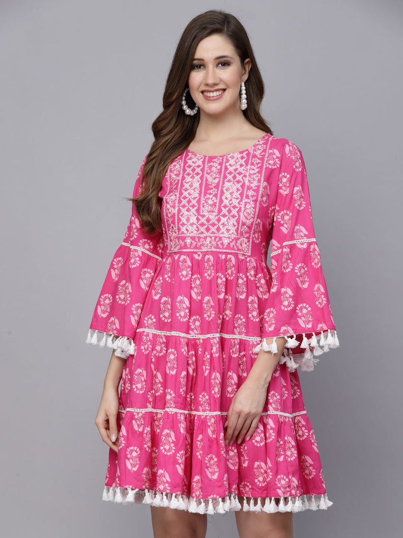 Stylum Women's Floral Printed Rayon Flared dress (DRSAVA)