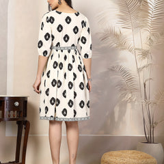 Stylum Women's Black Boho Printed Rayon Dress (DRSBLACKBOHO)