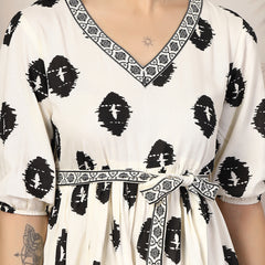 Stylum Women's Black Boho Printed Rayon Dress (DRSBLACKBOHO)