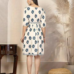 Stylum Women's Blue Boho Printed Rayon Dress (DRSBLUEBOHO)