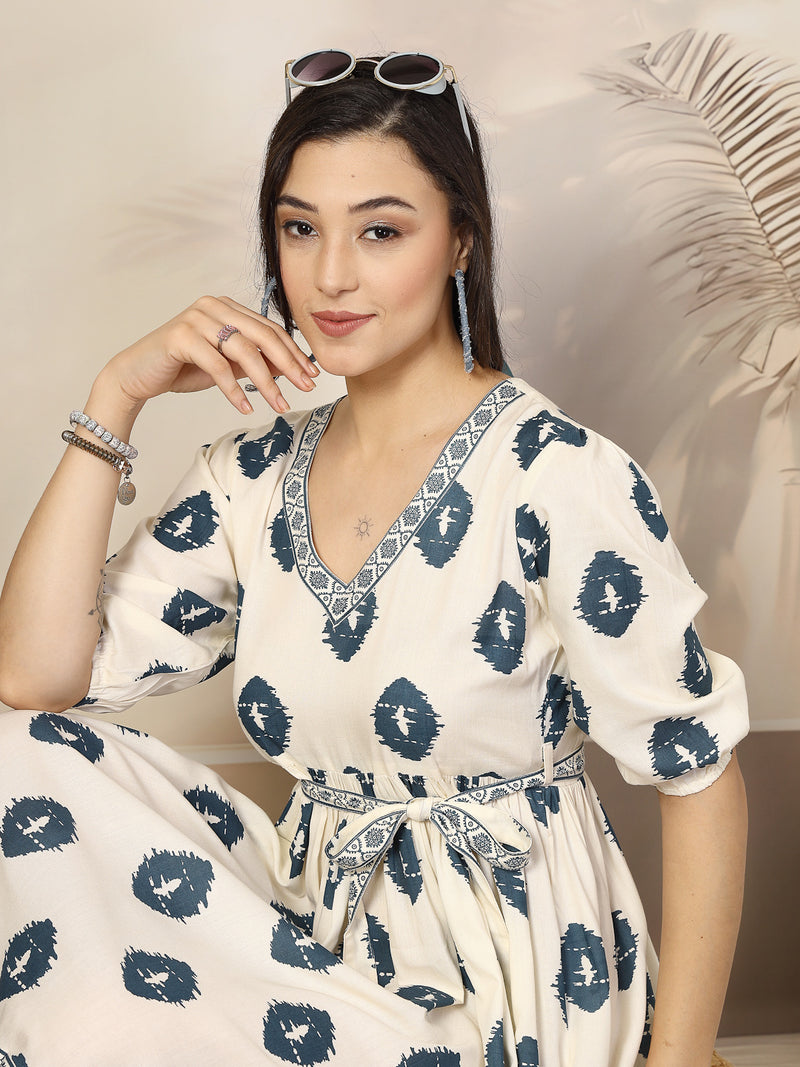 Stylum Women's Blue Boho Printed Rayon Dress (DRSBLUEBOHO)