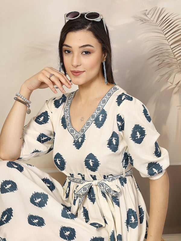 Stylum Women's Blue Boho Printed Rayon Dress (DRSBLUEBOHO)