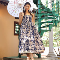 Stylum Women's Blue Floral Printed Rayon Dress (DRSBLUEFLOW)