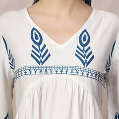 Stylum Women's Printed Rayon Flared dress (DRSBLUEGRACE)