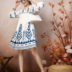 Stylum Women's Printed Rayon Flared dress (DRSBLUEGRACE)