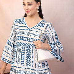 Stylum Women's Printed Rayon Tiered dress (DRSBLUEHANNAH)