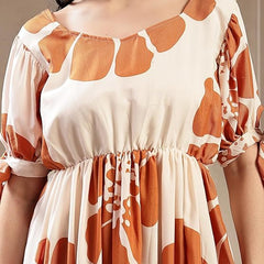 Stylum Women's Brown Floral Printed Rayon Tiered Dress (DRSBROWNSCHON)