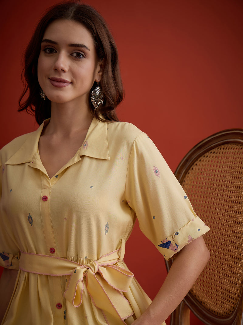 Stylum Women's Butter Solid Cotton Tiered Dress (DRSBUTTERVIVORA)