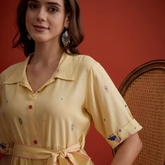 Stylum Women's Butter Solid Cotton Tiered Dress (DRSBUTTERVIVORA)
