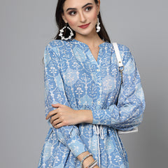 Floral Printed Rayon Tiered Dress