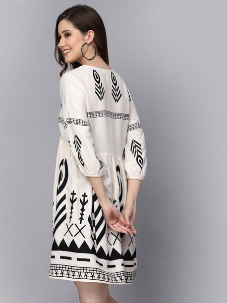 Stylum Women's Printed Rayon Flared dress (DRSGRACE)