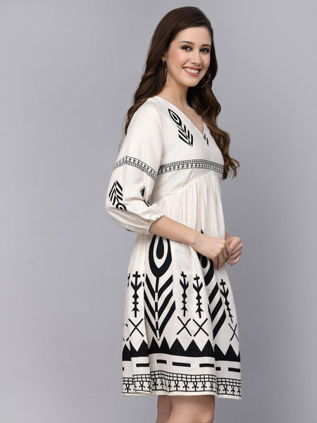 Rayon Flared dress