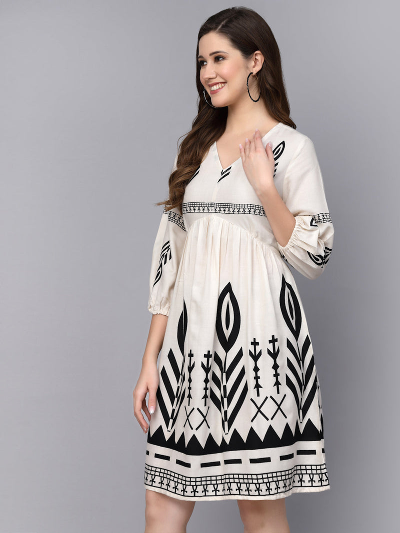 Stylum Women's Printed Rayon Flared dress (DRSGRACE)