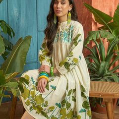 Stylum Women's Green Solid Embroidered Rayon Tiered Dress (DRSGREENKIONA)