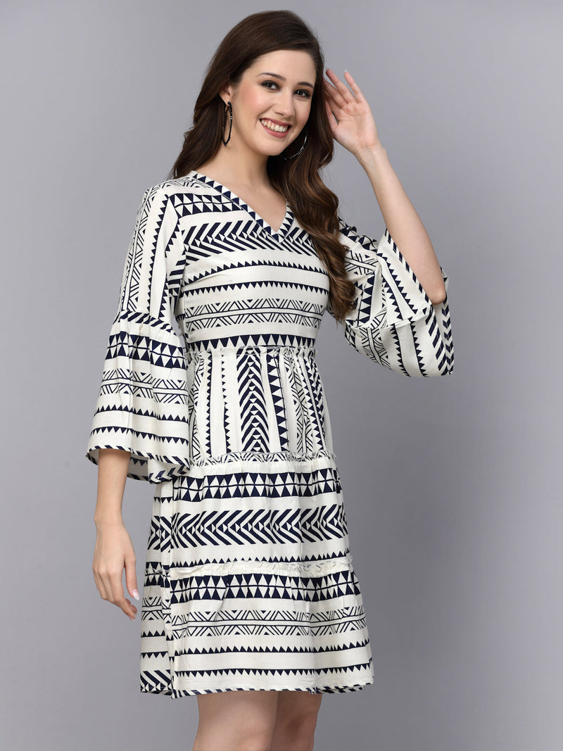Stylum Women's Printed Rayon Tiered dress (DRSHANNAH)