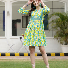 Stylum Women's Tropical Printed Cotton A-Line Dress (DRSICEPOP)