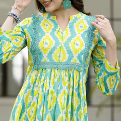 Stylum Women's Tropical Printed Cotton A-Line Dress (DRSICEPOP)