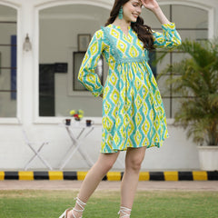 Stylum Women's Tropical Printed Cotton A-Line Dress (DRSICEPOP)